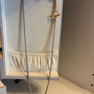 20” Sterling Silver w/Gold Toggle Necklace